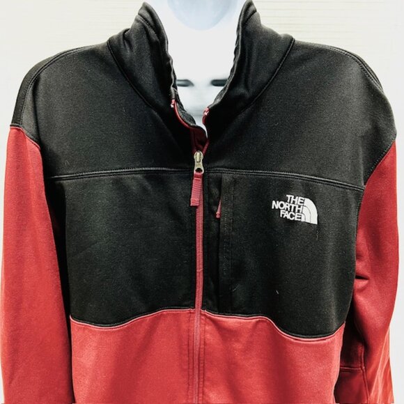 The North Face Activewear Fleece Jacket Men/Women Burgendy Black Full Zip (31) - Picture 2 of 6